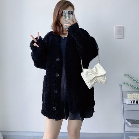 ウール vneck coat