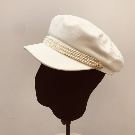 【即納】pearl chain casquette