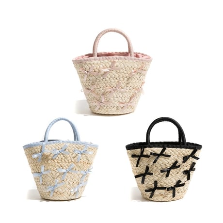 ribbon straw bag