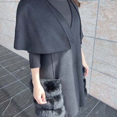 fox fur cape coat