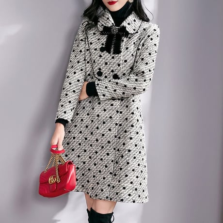 tweed dot coat