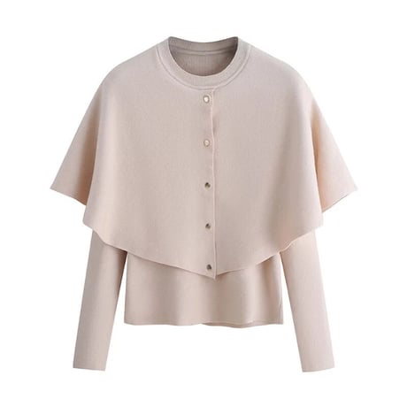 frill round neck cardigan