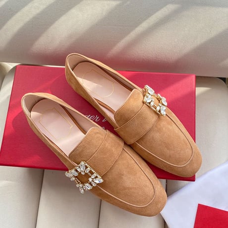 suède bijou flat shoes
