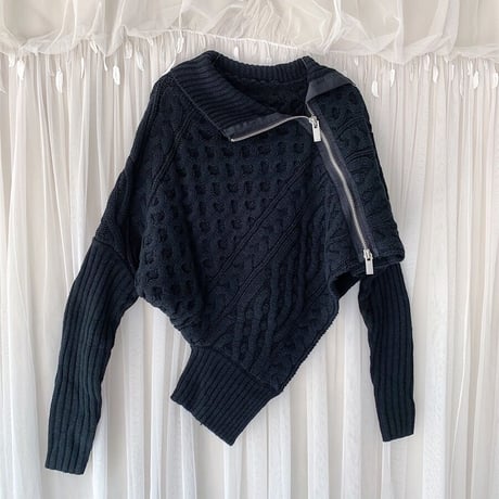 【高品質】zipper knit