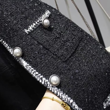 pearl button tweed vest