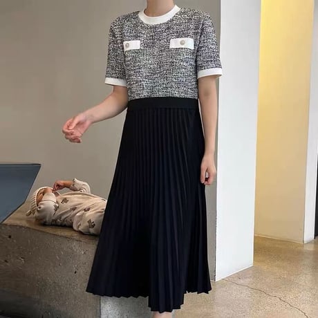 tweed 切り替え onepiece