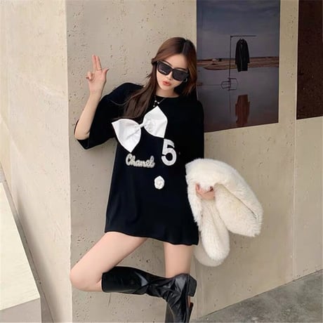 【即納】ribbon over t-shirt