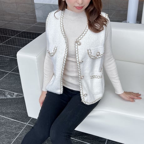 pearl button vest