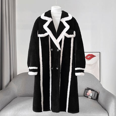 【ウール】bi-color long coat