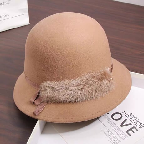 ファー付き ウールハット