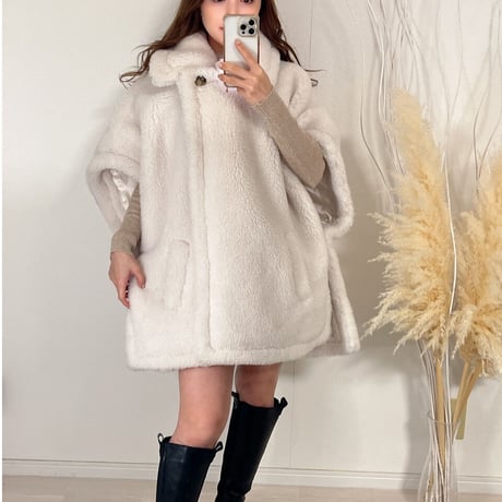 ウール poncho coat