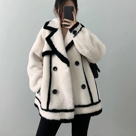 【ウール】bi-color short coat
