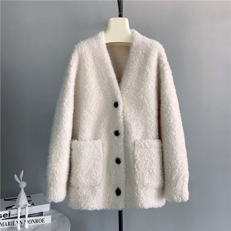 ウール vneck coat