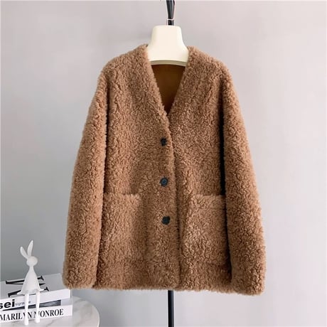 ウール vneck coat