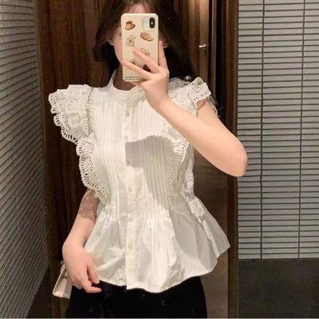 shoulder lace blouse