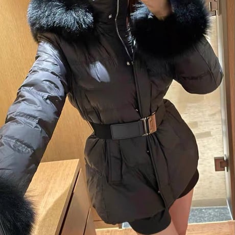 fox fur down jacket