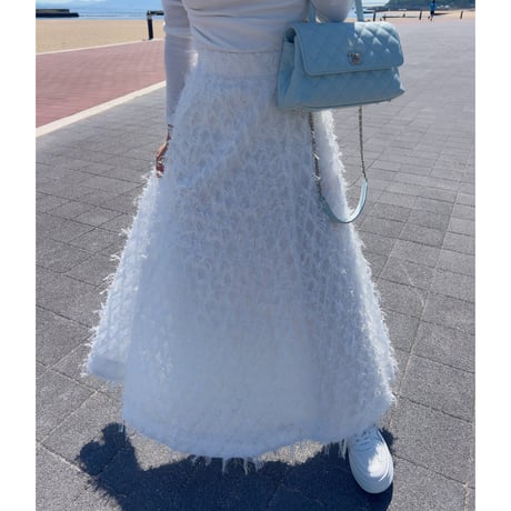 feather long skirt
