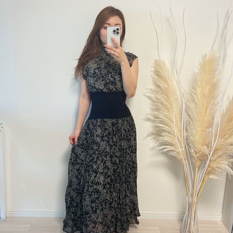 【即納】pleats long onepiece
