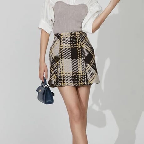 check mini skirt