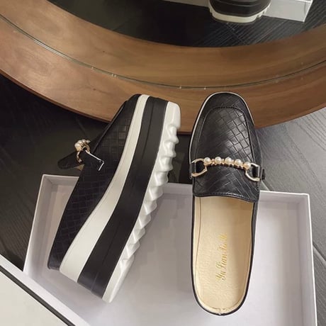 pearl chain platform summer loafer