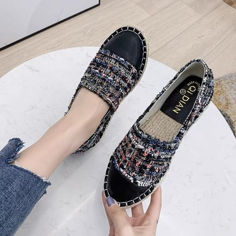 tweed slip-on