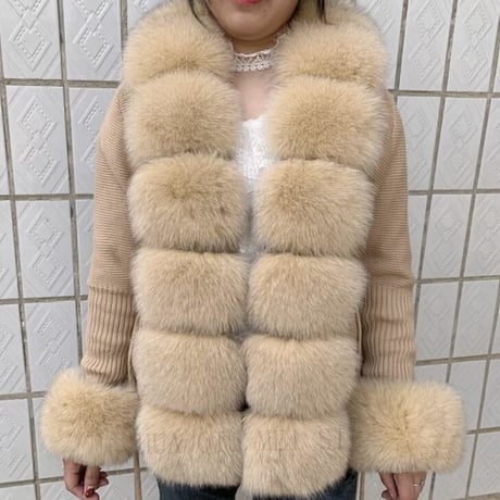 fox fur cardigan
