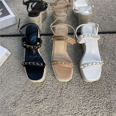 wedge chain sandals