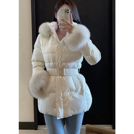 fox fur down jacket