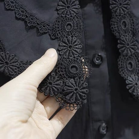 lace big collar blouse