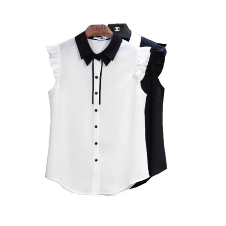 bi-color sleeveless blouse
