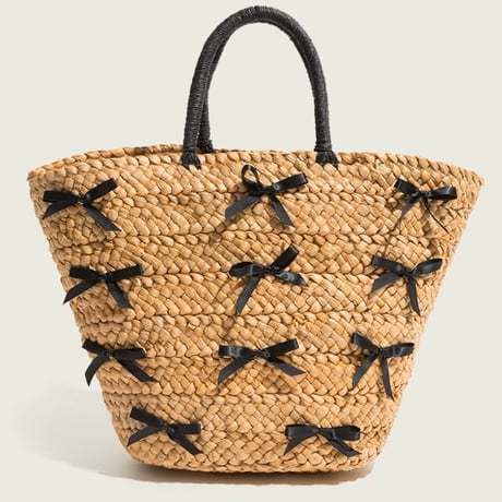 ribbon straw bag
