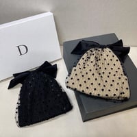 dot tulle knit hat