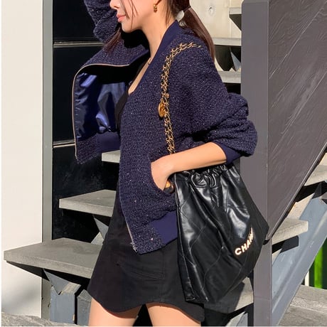 tweed blouson