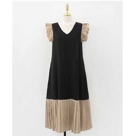 bicolor hem pleats onepiece