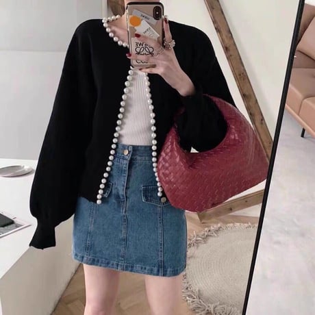 【即納あり】pearl cardigan
