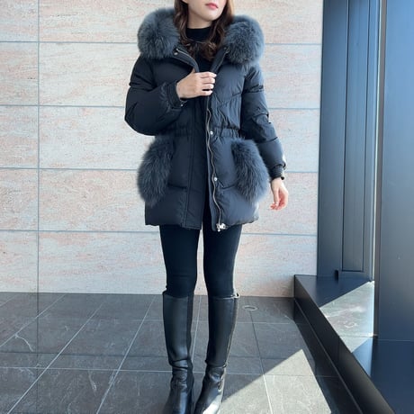 【即納あり】fox fur down   coat