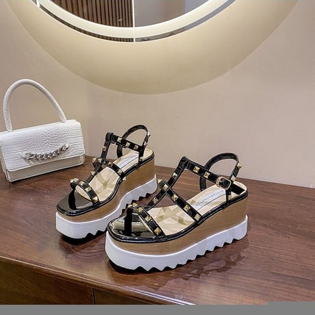platform studs sandal