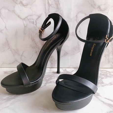 Cowhide high heel sandal