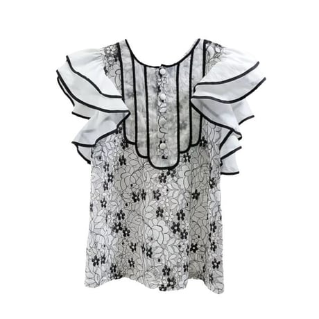 Frilled lace blouse