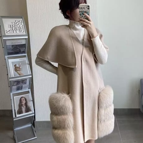 fox fur cape coat