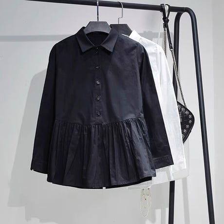 裾 pleats blouse