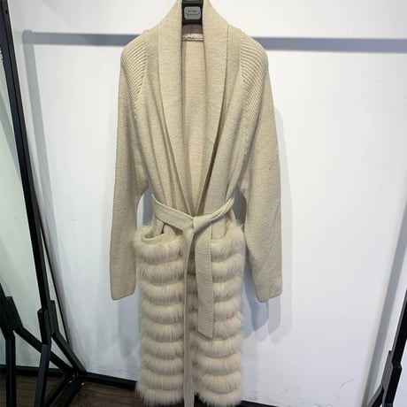 fox fur cardigan