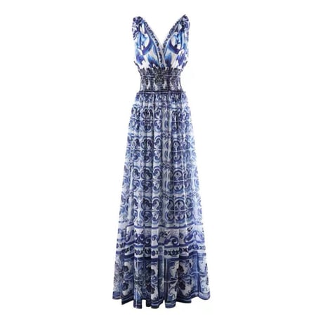 blue long onepiece