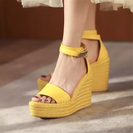 buckle wedge sandal
