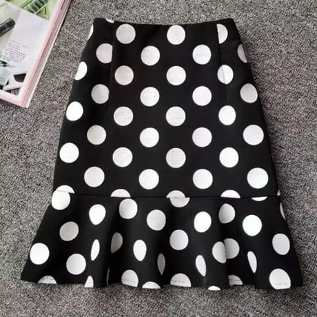 dot mermaid mini skirt