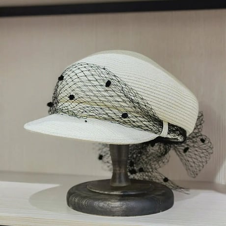 tulle straw casquette