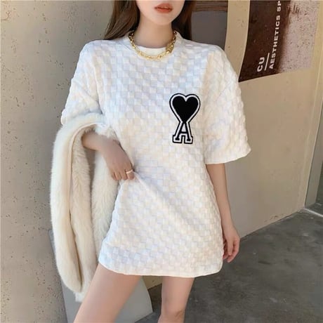 ハートアルファベットオーバーtシャツ