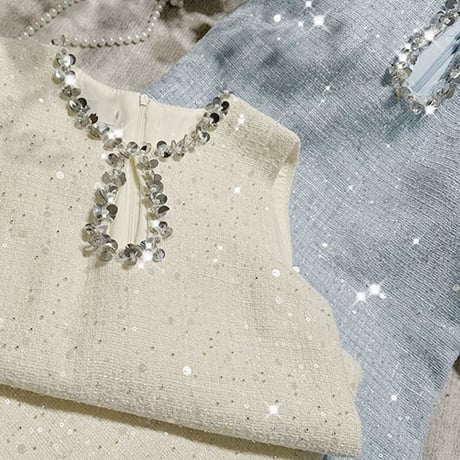 スパンコール　tweed onepiece
