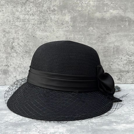 ribbon tulle straw hat