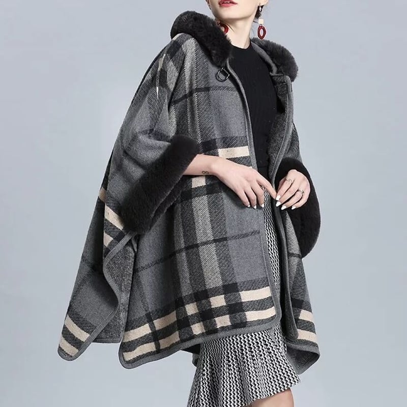 check eco fur poncho | BrillantSelect Store
